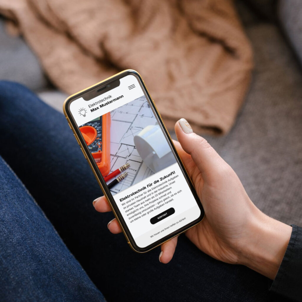 Webdesign Website für Elektriker für das Handy